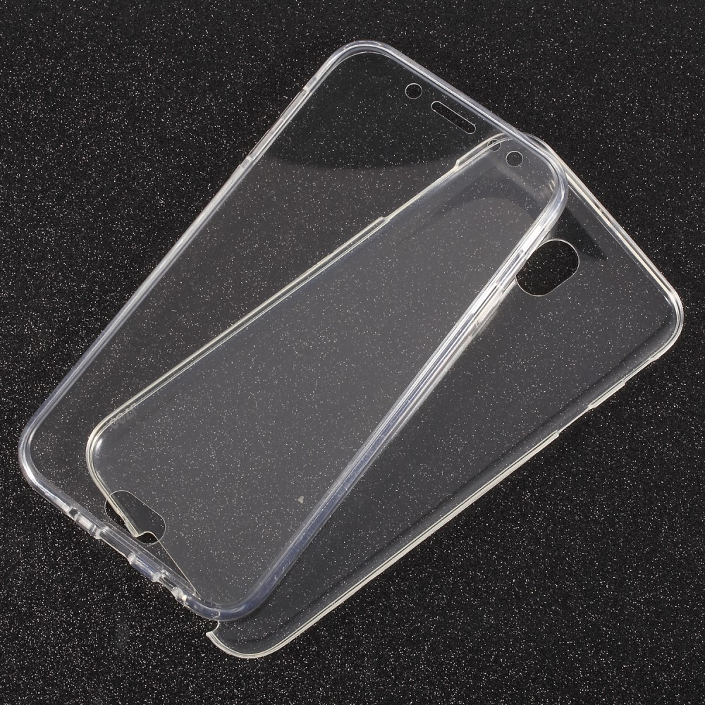 Husa de protectie Flippy® pentru Samsung A7 2016 Full Tpu 360 V2 Transparent cu margini albe - Image 4