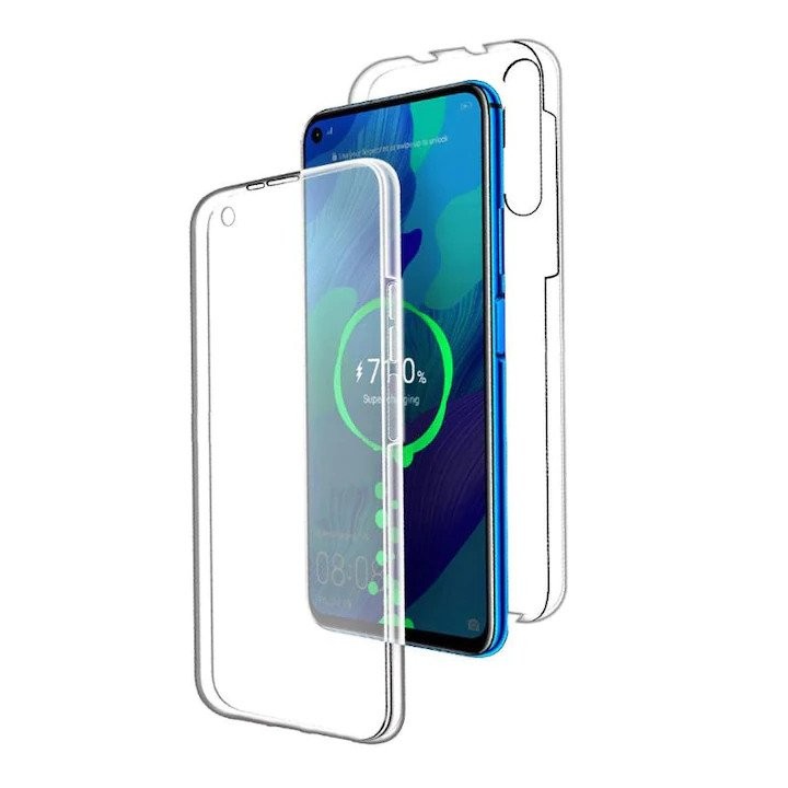 Husa de protectie Flippy® pentru Samsung A7 2016 Full Tpu 360 V2 Transparent cu margini albe - Image 9