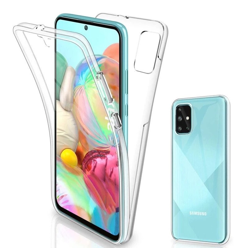 Husa de protectie Flippy® pentru Samsung A7 2016 Full Tpu 360 V2 Transparent cu margini negre - Image 8