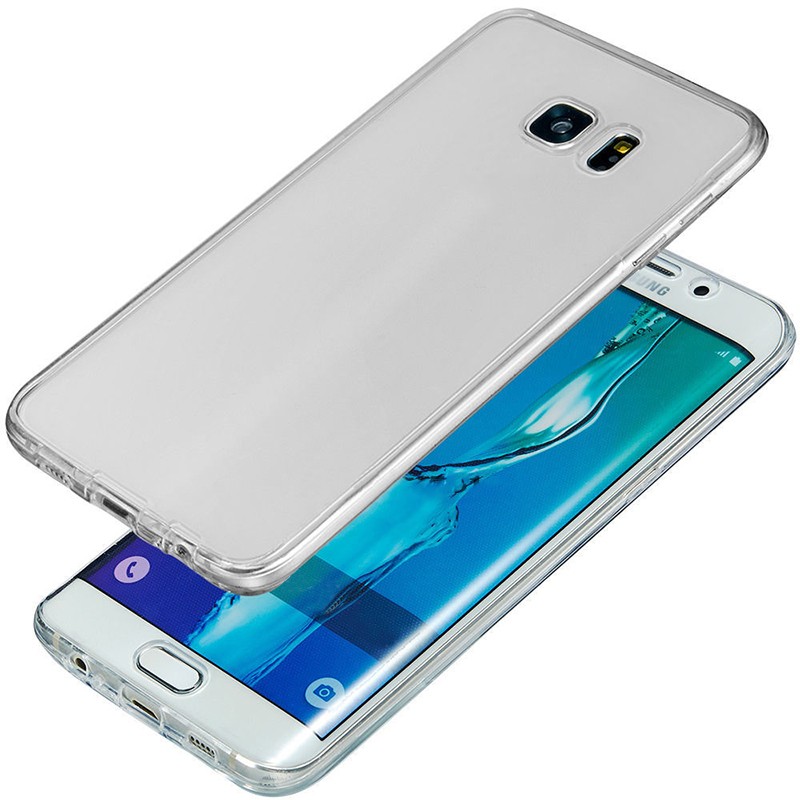 Husa de protectie Flippy® pentru Samsung A7 2017 Full Tpu 360 V2 Transparent cu margini albe - Image 3