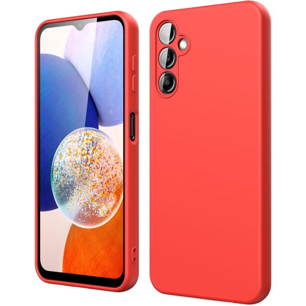 Husa de Protectie, Flippy, pentru Samsung Galaxy A15, Liquid Silicone, cu Microfibra pe Interior, Protectie Antisoc, Compatibil Incarcare Wireless, Rosu