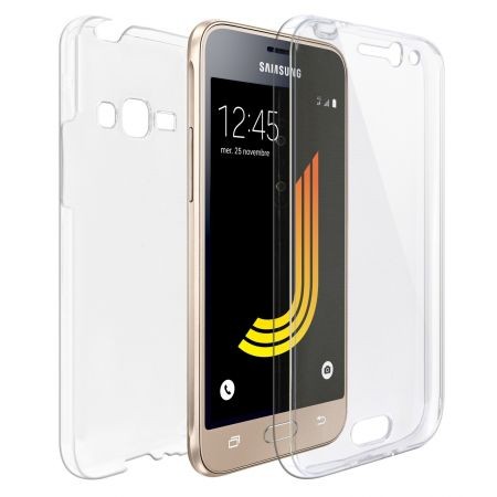 Husa de protectie Flippy® pentru Samsung J1 2016 Full Tpu 360 V2 Transparent cu margini albe - Image 2