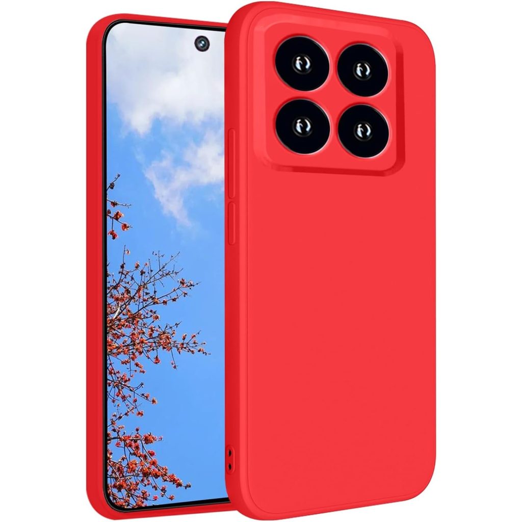 Husa de Protectie, Flippy, pentru Xiaomi 14, Liquid Silicone, cu Microfibra pe Interior, Protectie Antisoc, Compatibil Incarcare Wireless, Rosu