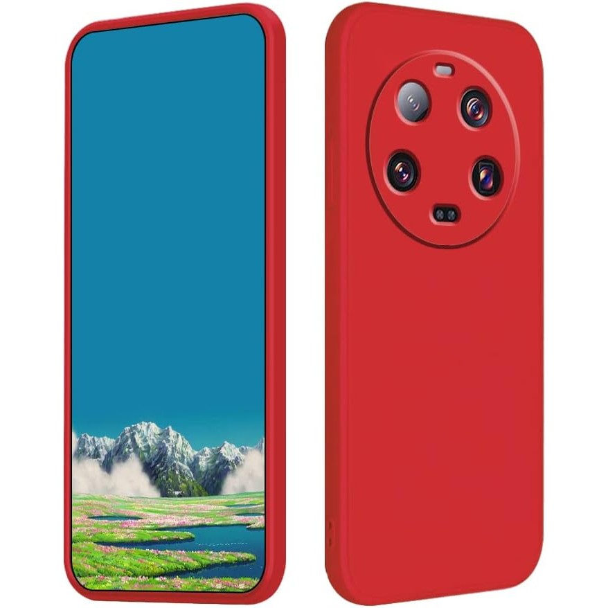 Husa de Protectie, Flippy, pentru Xiaomi 14 Ultra, Liquid Silicone, cu Microfibra pe Interior, Protectie Antisoc, Compatibil Incarcare Wireless, Rosu