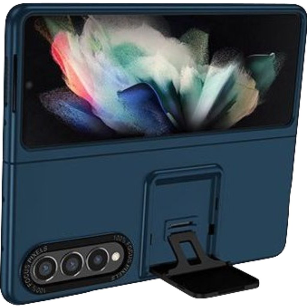 Husa de protectie Flippy, Pliere Tridimensionala, Multifunctionala, PC, pentru Samsung Galaxy Z Fold 4 5G, Albastru