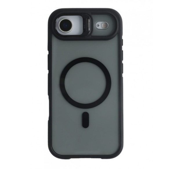 Husa de Protectie Telefon, Flippy, Compatibila cu iPhone 17 Air, MagSafe, Acrylic, Suport Metalic Protectie Camera, Anti-Soc, Negru