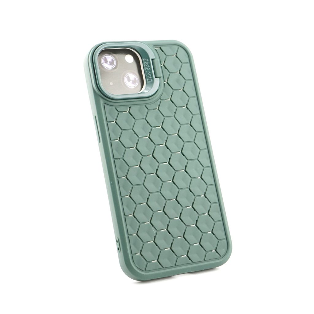 Husa de Protectie TPU, Flippy, pentru Apple iPhone 14, 3D Cube, cu Inel, Protectie Camera, Antisoc, Antizgariere, Antialunecare, Acoperire Completa, Verde