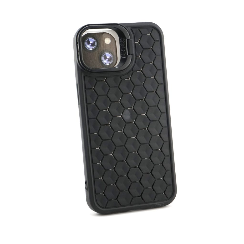 Husa de Protectie TPU, Flippy, pentru Apple iPhone 15, 3D Cube, cu Inel, Protectie Camera, Antisoc, Antizgariere, Antialunecare, Acoperire Completa, Negru