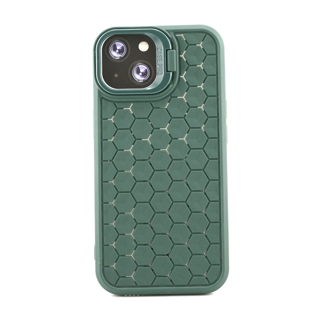 Husa de Protectie TPU, Flippy, pentru Apple iPhone 15, 3D Cube, cu Inel, Protectie Camera, Antisoc, Antizgariere, Antialunecare, Acoperire Completa, Verde