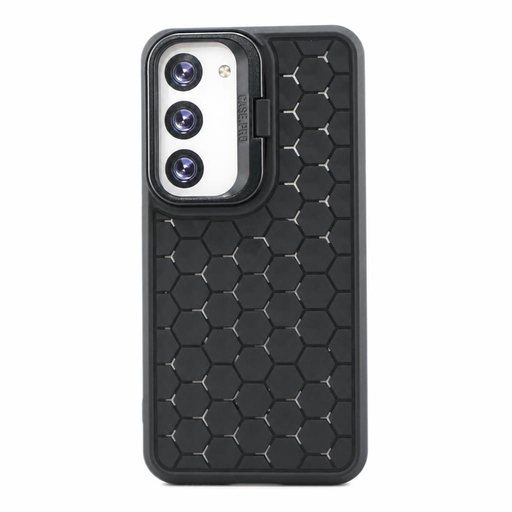 Husa de Protectie TPU, Flippy, pentru Samsung Galaxy S23, 3D Cube, cu Inel, Protectie Camera, Antisoc, Antizgariere, Antialunecare, Acoperire Completa, Negru