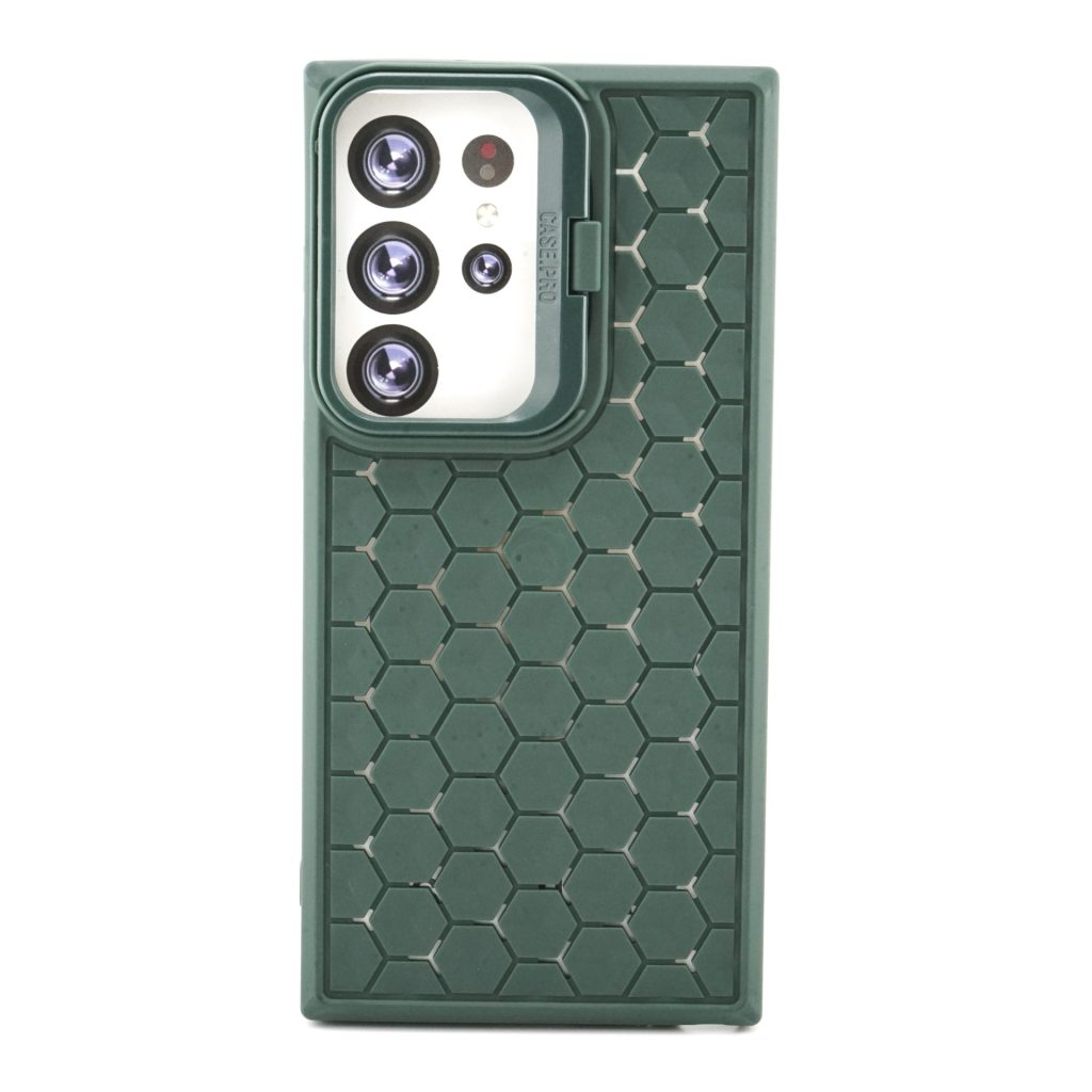Husa de Protectie TPU, Flippy, pentru Samsung Galaxy S23 Ultra, 3D Cube, cu Inel, Protectie Camera, Antisoc, Antizgariere, Antialunecare, g Verde