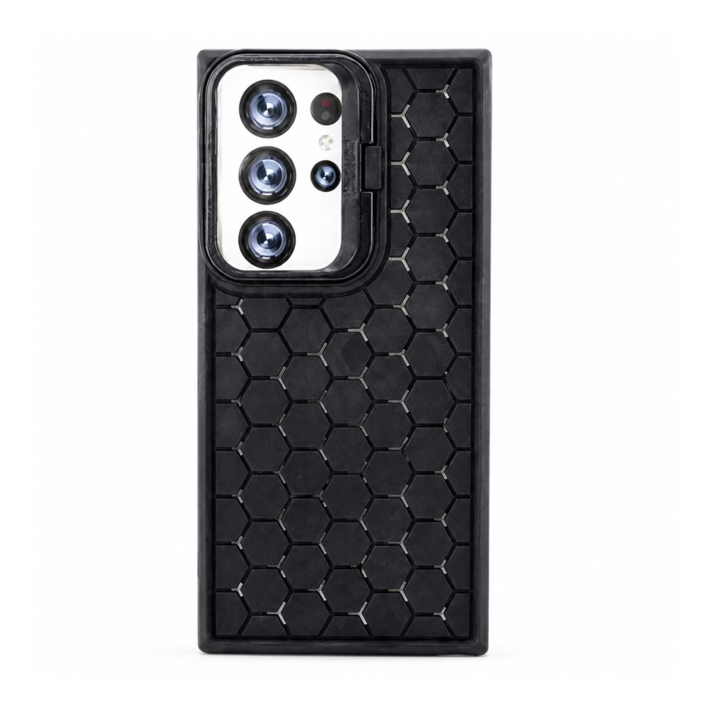 Husa de Protectie TPU, Flippy, pentru Samsung Galaxy S23 Ultra, 3D Cube, cu Inel, Protectie Camera, Antisoc, Antizgariere, Antialunecare, Acoperire Completa, Negru