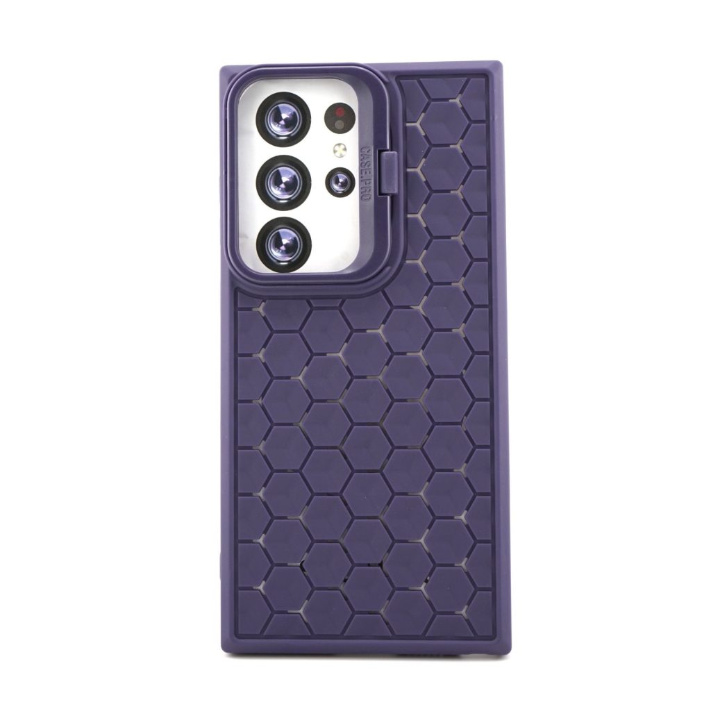 Husa de Protectie TPU, Flippy, pentru Samsung Galaxy S23 Ultra, 3D Cube, cu Inel, Protectie Camera, Antisoc, Antizgariere, Antialunecare, Acoperire Completa, Mov