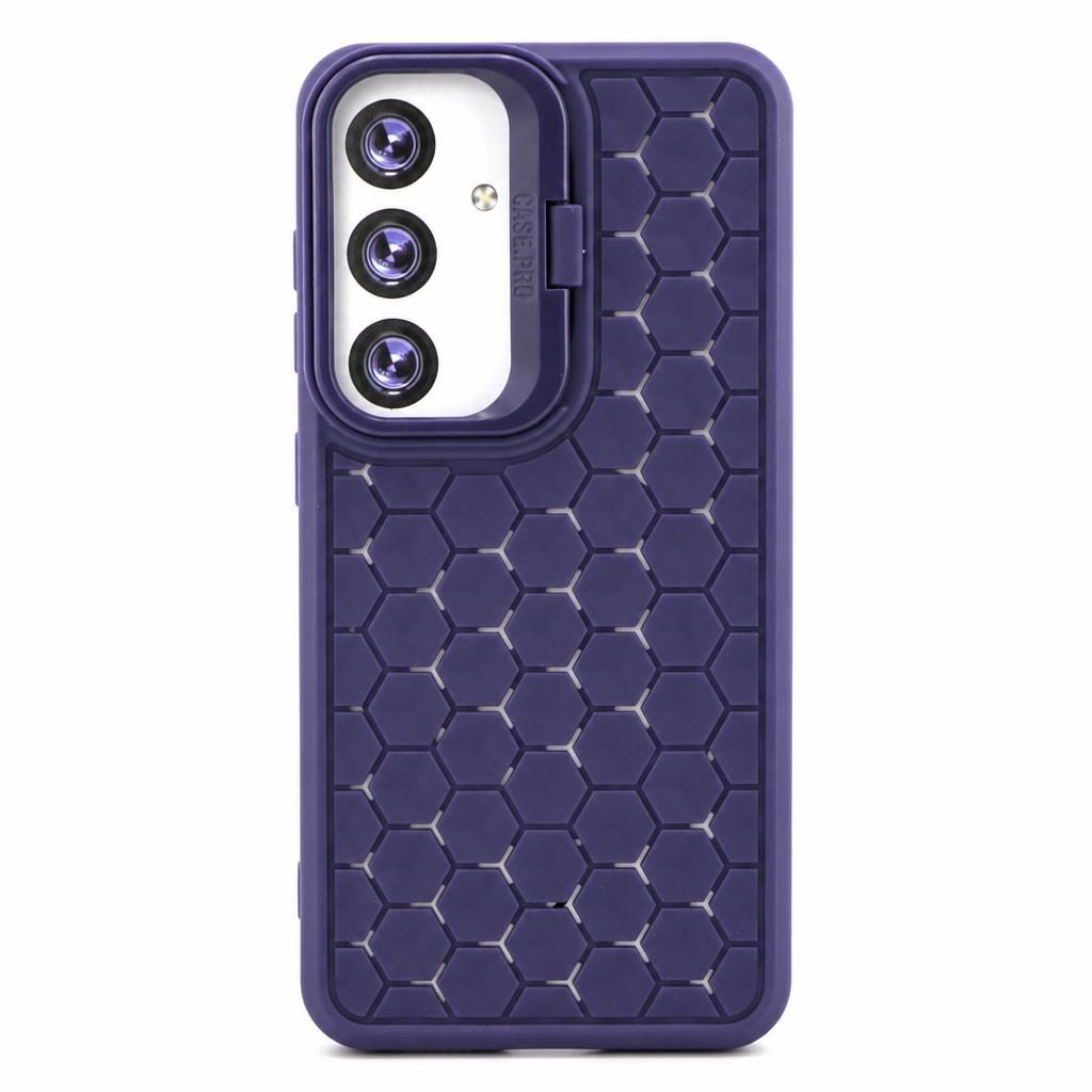 Husa de Protectie TPU, Flippy, pentru Samsung Galaxy S24, 3D Cube, cu Inel, Protectie Camera, Antisoc, Antizgariere, Antialunecare, Acoperire Completa, Mov