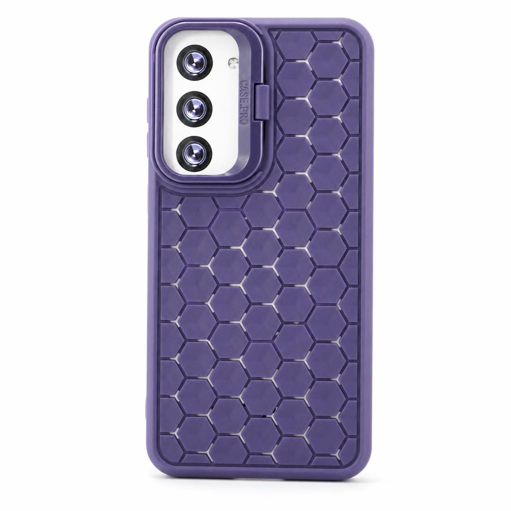 Husa de Protectie TPU, Flippy, pentru Samsung Galaxy S24 Plus, 3D Cube, cu Inel, Protectie Camera, Antisoc, Antizgariere, Antialunecare, Acoperire Completa, Mov