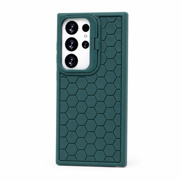 Husa de Protectie TPU, Flippy, pentru Samsung Galaxy S24 Ultra, 3D Cube, cu Inel, Protectie Camera, Antisoc, Antizgariere, Antialunecare, Acoperire Completa, Verde