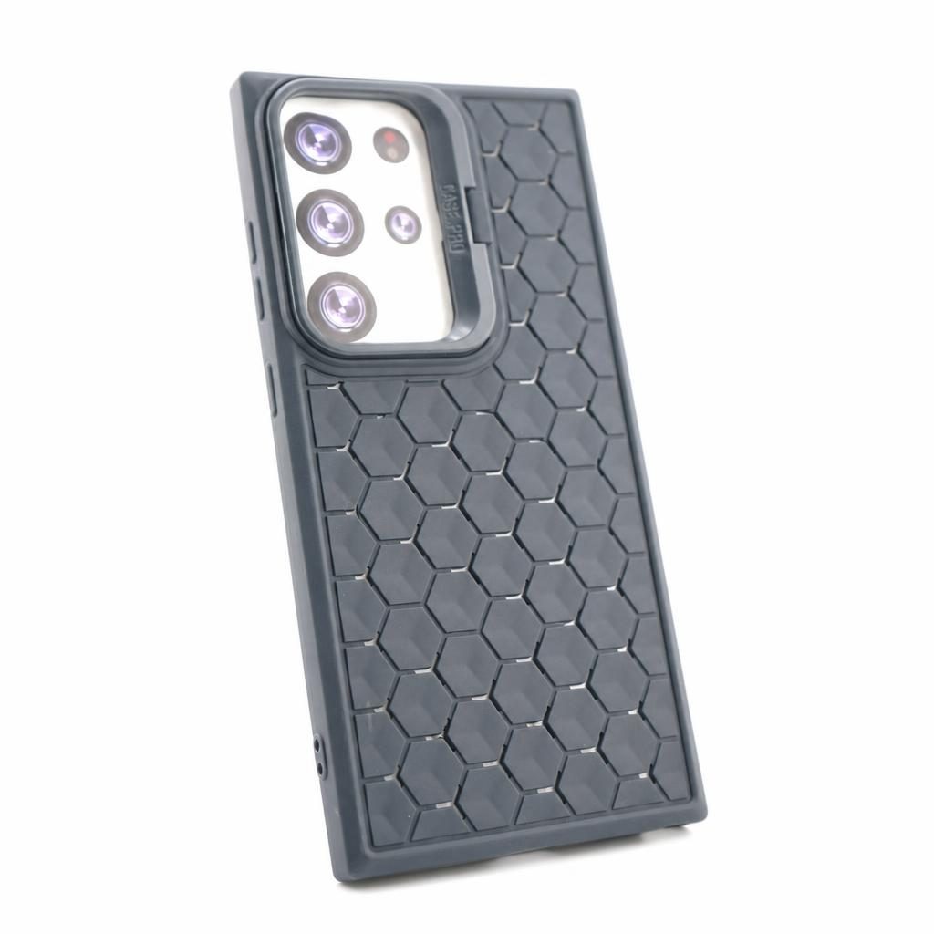 Husa de Protectie TPU, Flippy, pentru Samsung Galaxy S24 Ultra, 3D Cube, cu Inel, Protectie Camera, Antisoc, Antizgariere, Antialunecare, Acoperire Completa, Albastru