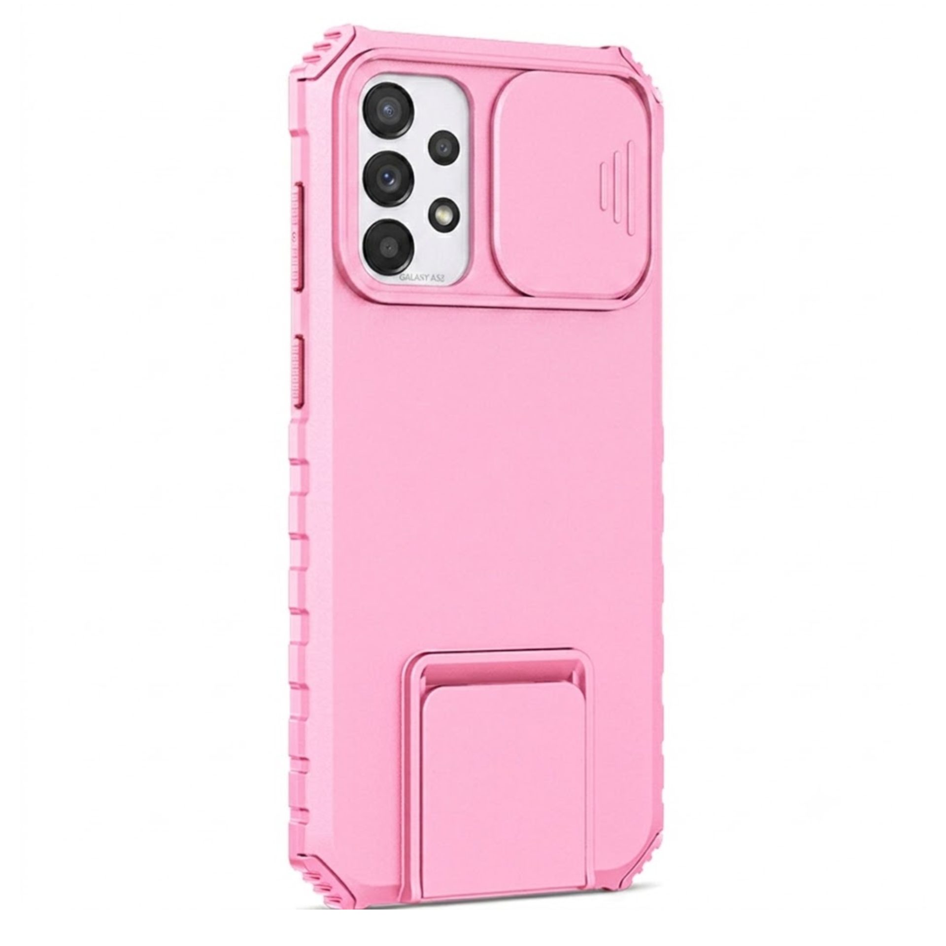 Husa Defender cu Stand pentru Samsung Galaxy A53 5G, Roz, Suport reglabil, Antisoc, Protectie glisanta pentru camera, Flippy