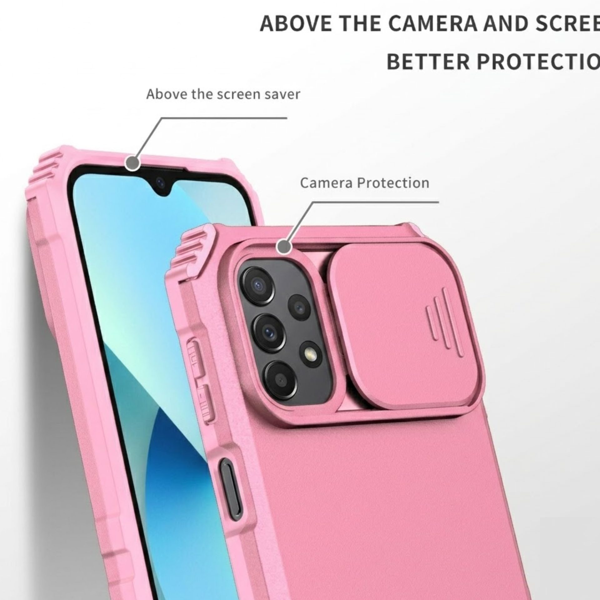 Husa Defender cu Stand pentru Samsung Galaxy A53 5G, Roz, Suport reglabil, Antisoc, Protectie glisanta pentru camera, Flippy - Image 2