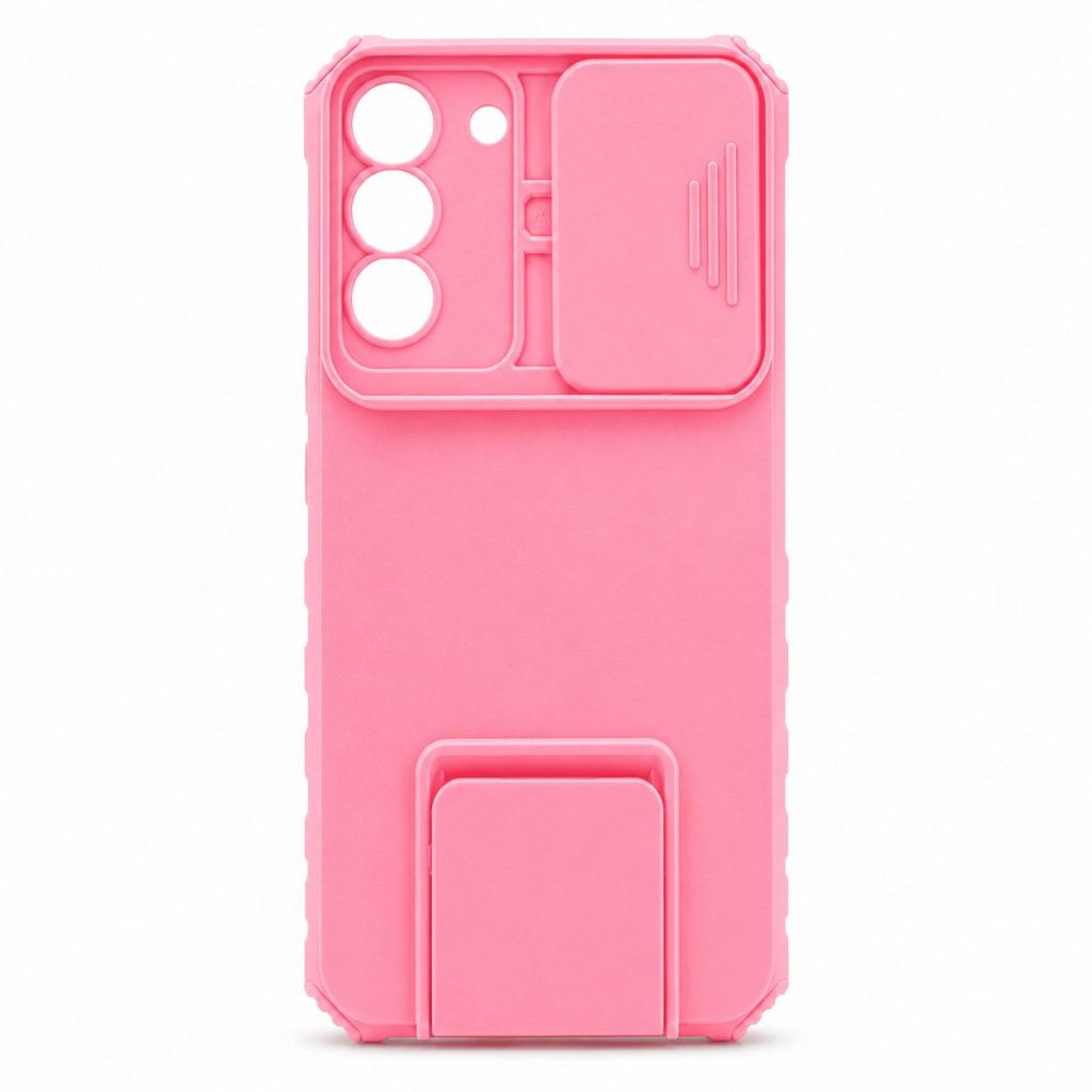 Husa Defender cu Stand pentru Samsung Galaxy S22 Plus, Roz, Suport reglabil, Antisoc, Protectie glisanta pentru camera, Flippy