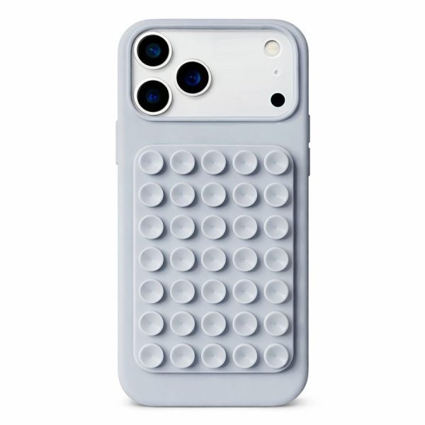 Husa din Silicon pentru iPhone 17 Pro, Flippy, Carcasa de Protectie cu Ventuze, din Cauciuc Moale Rezistenta la Socuri, Gri