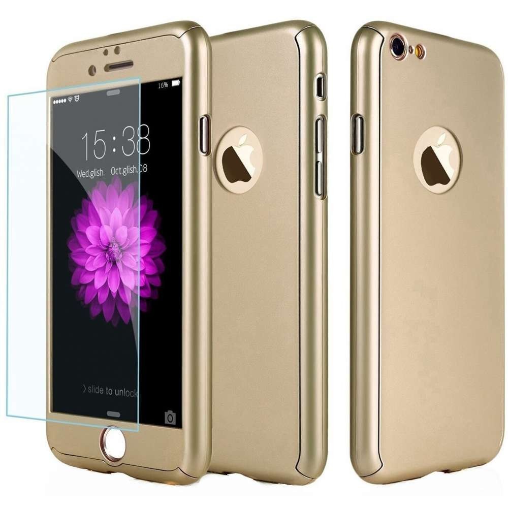 Husa Huawei Y5P 2020 Full Cover 360 Auriu + Folie de protectie - Image 2