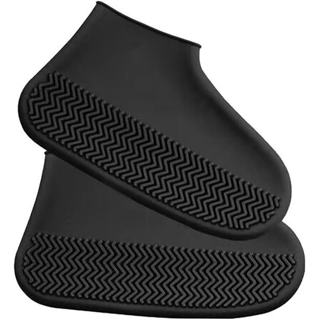 Husa Incaltaminte, Flippy, Impermeabila, Antiderapanta, din Latex, 13 x 13 x 2 cm, Marime L 41-47 cm, Negru