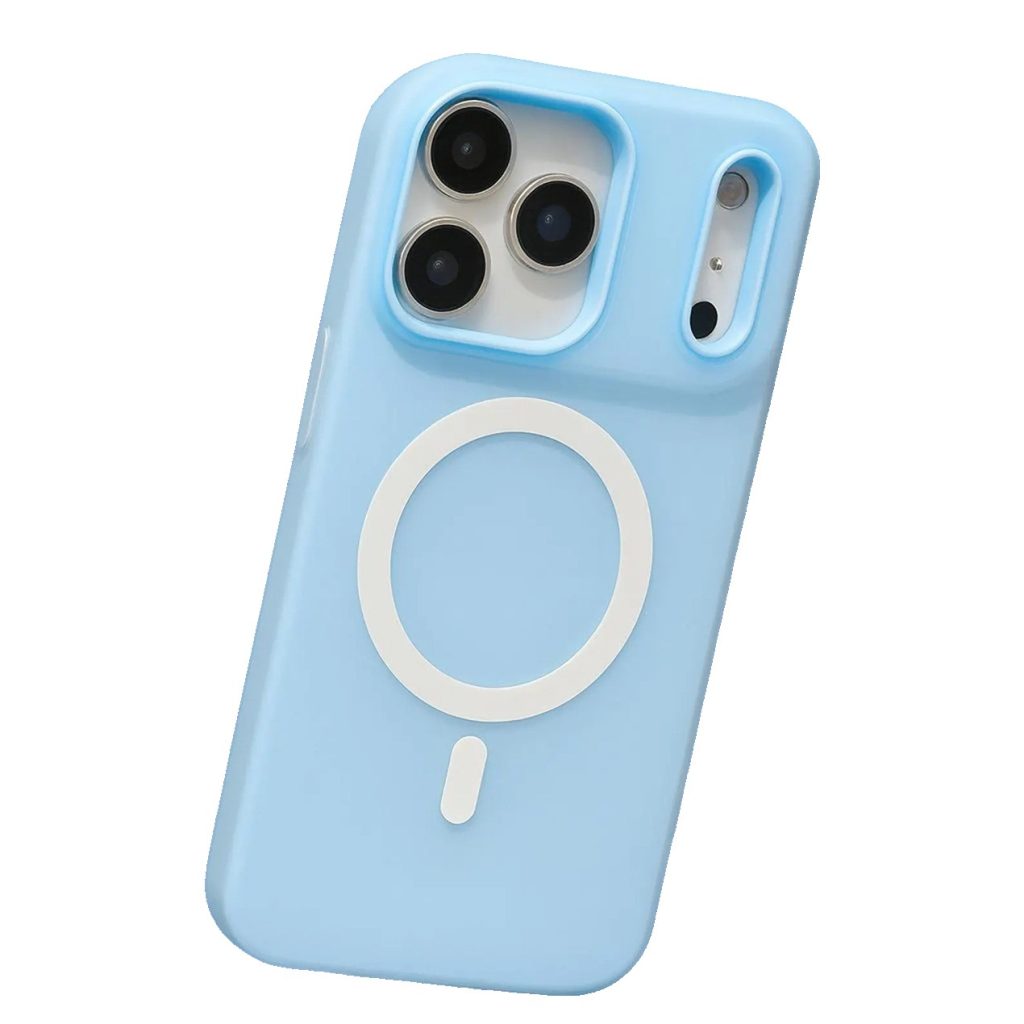Husa Telefon Jelly Magnetic 2in1, Flippy, Compatibila cu Apple iPhone 17 Pro, din PC+TPU, Magsafe, Finisaj Mat, Albastru Deschis