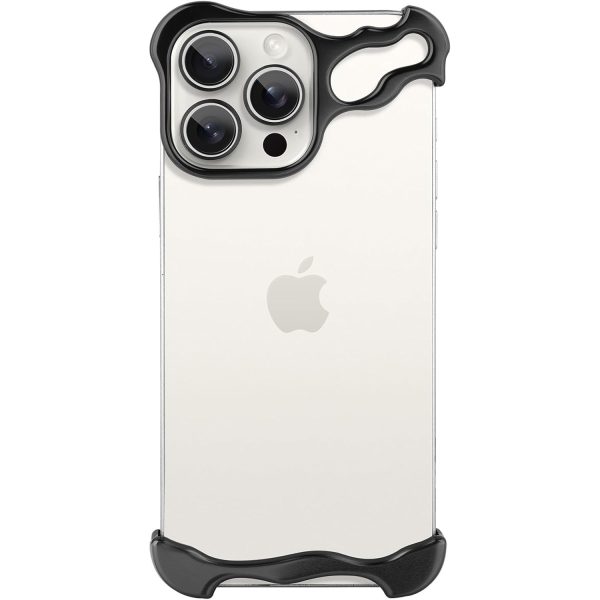 Husa Metalica Compatibila cu iPhone 16 Pro, Flippy, Protectie pentru Colturile Telefonului si Camera, Aliaj, Antisoc, Antizgariere, Negru