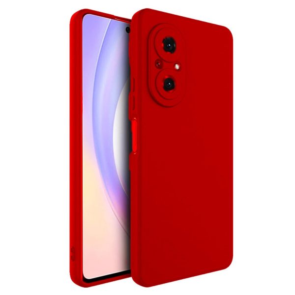 Husa pentru Huawei NOVA 9 SE, Flippy, Liquid Silicone, cu Microfibra pe interior, Protectie Antisoc, Rosu