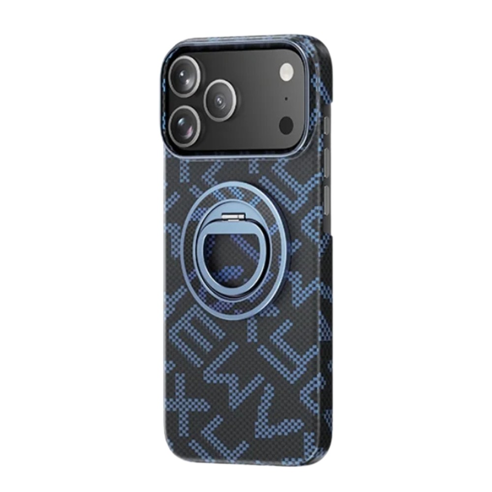 Husa pentru iPhone 17 Pro Max, Flippy, Carcasa de Protectie Rezistenta Ultra-subtire, Suport Magnetic, Aspect Texturat, Albastru