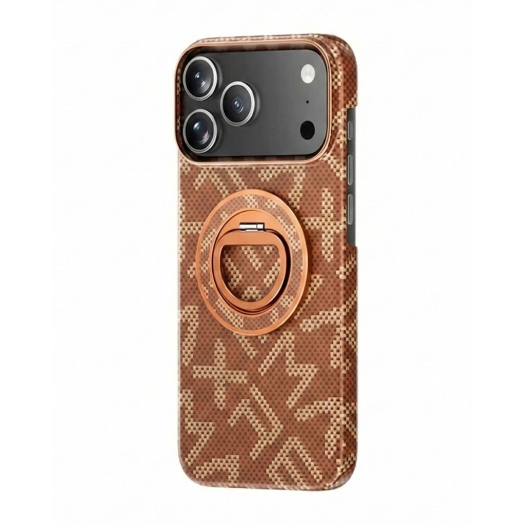 Husa pentru iPhone 17 Pro Max, Flippy, Carcasa de Protectie Rezistenta Ultra-subtire, Suport Magnetic, Aspect Texturat, Portocaliu