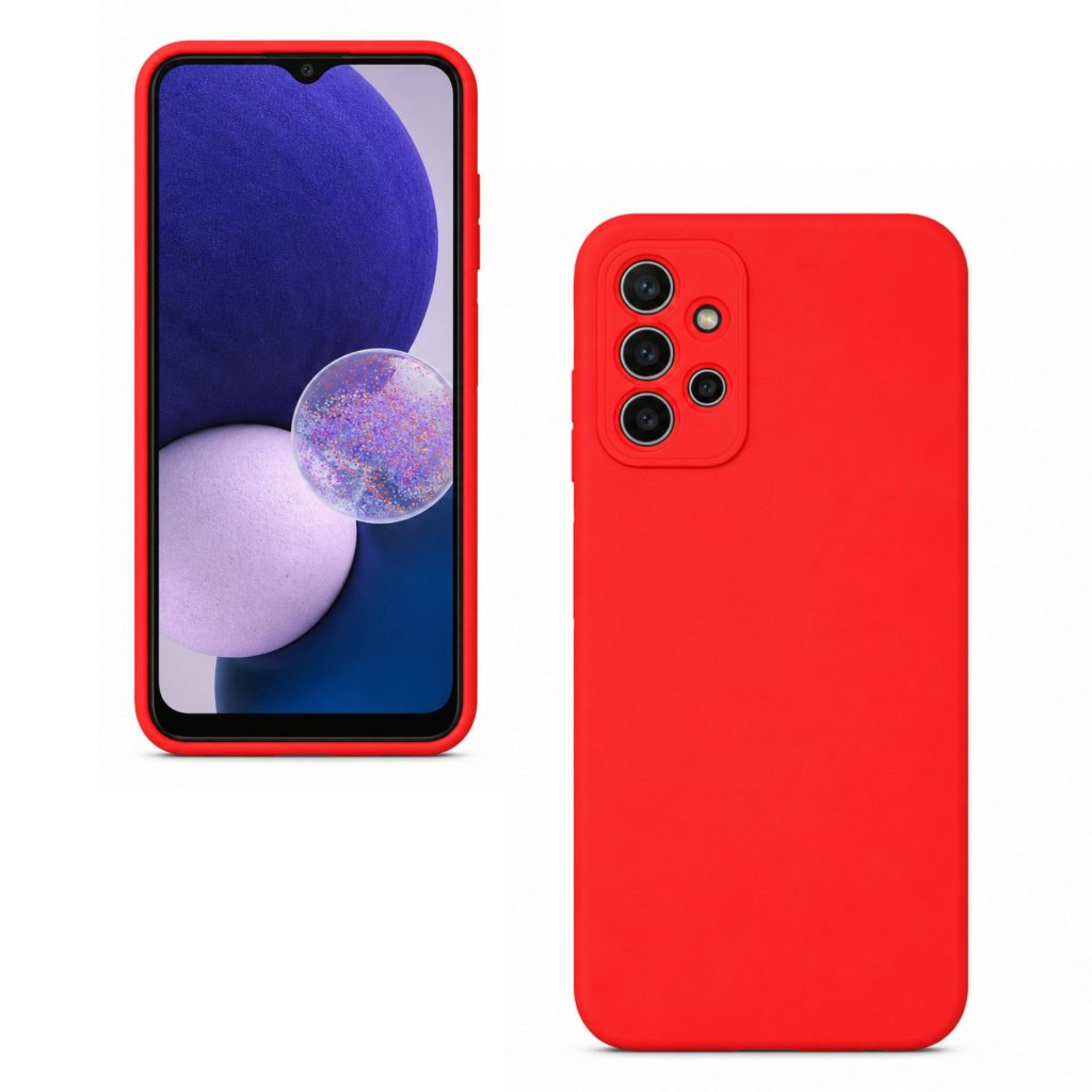 Husa pentru Samsung Galaxy A13 4G, Flippy, Liquid Silicone, cu Microfibra pe interior, Protectie Antisoc, Rosu