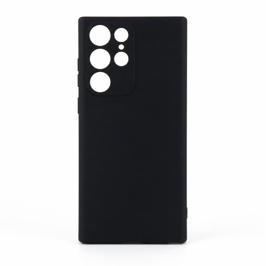 Husa pentru Samsung Galaxy S22 Ultra, Flippy, Liquid Silicone, cu Microfibra pe interior, Protectie Antisoc, Negru