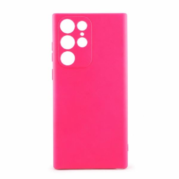 Husa pentru Samsung Galaxy S22 Ultra, Flippy, Liquid Silicone, cu Microfibra pe interior, Protectie Antisoc, Roz