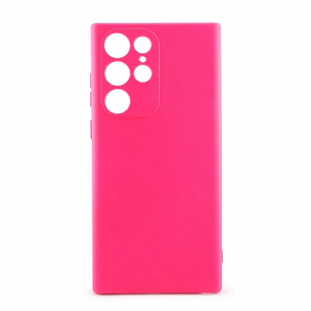 Husa pentru Samsung Galaxy S22 Ultra, Flippy, Liquid Silicone, cu Microfibra pe interior, Protectie Antisoc, Roz