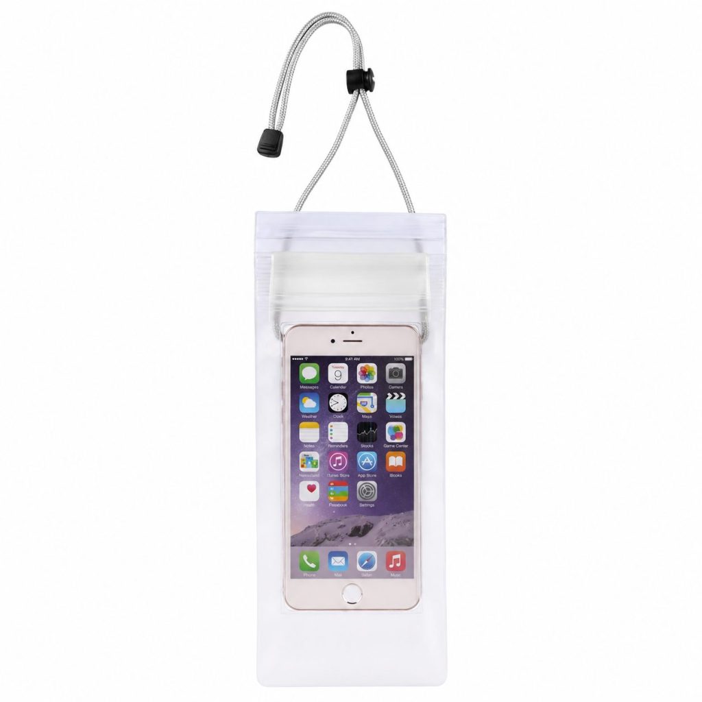 Husa Impermeabila pentru Telefon, Flippy, Summer Edition, Inchidere Etansa cu Banda Velcro, Snur de Gat, PVC, 10.5 x 26.5 cm, Transparenta