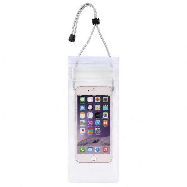 Husa Impermeabila pentru Telefon, Flippy, Summer Edition, Inchidere Etansa cu Banda Velcro, Snur de Gat, PVC, 10.5 x 26.5 cm, Transparenta