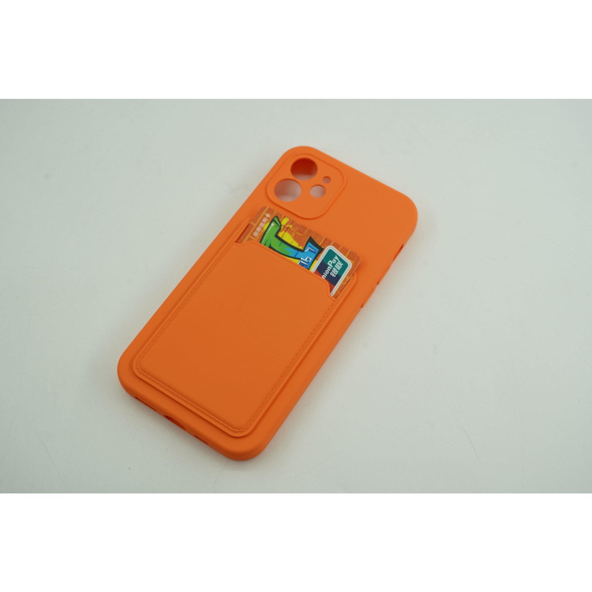 Husa protectie cu suport card compatibila cu Samsung A72 Portocaliu - Image 5