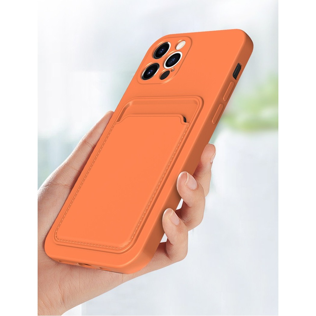 Husa protectie cu suport card compatibila cu Samsung A72 Portocaliu - Image 10