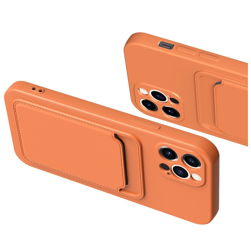 Husa protectie cu suport card compatibila cu Samsung A72 Portocaliu - Image 11