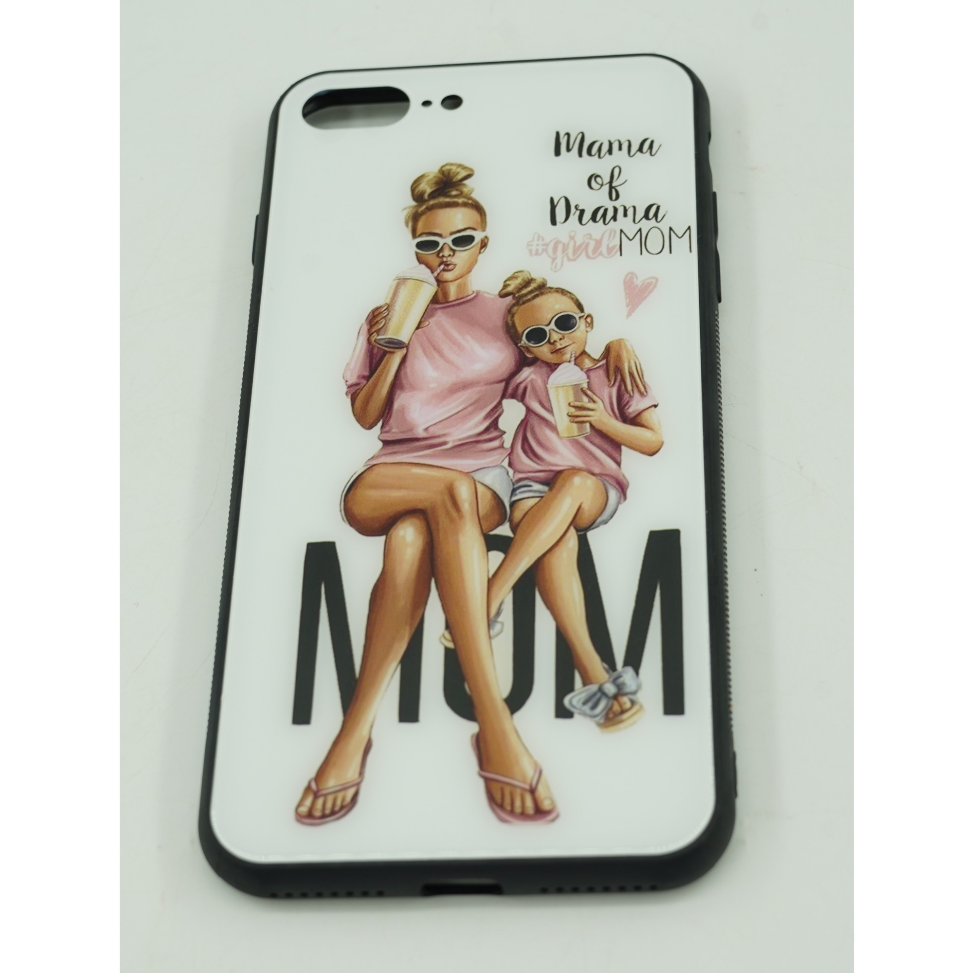 Husa protectie,Flippy, compatibila cu Apple iPhone 12 Glass print Mama of Drama Multicolor - Image 2