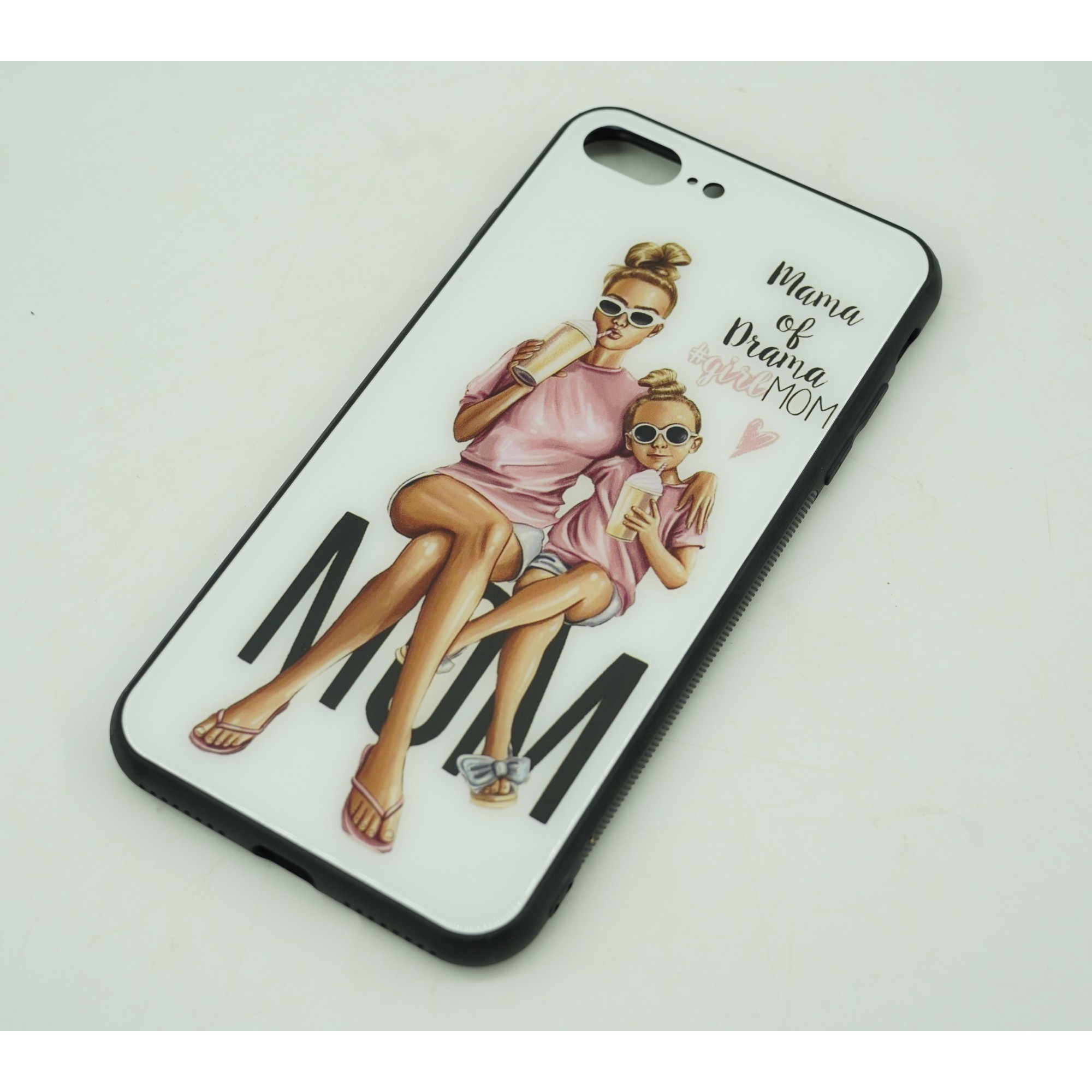 Husa protectie,Flippy, compatibila cu Apple iPhone 12 Glass print Mama of Drama Multicolor - Image 4