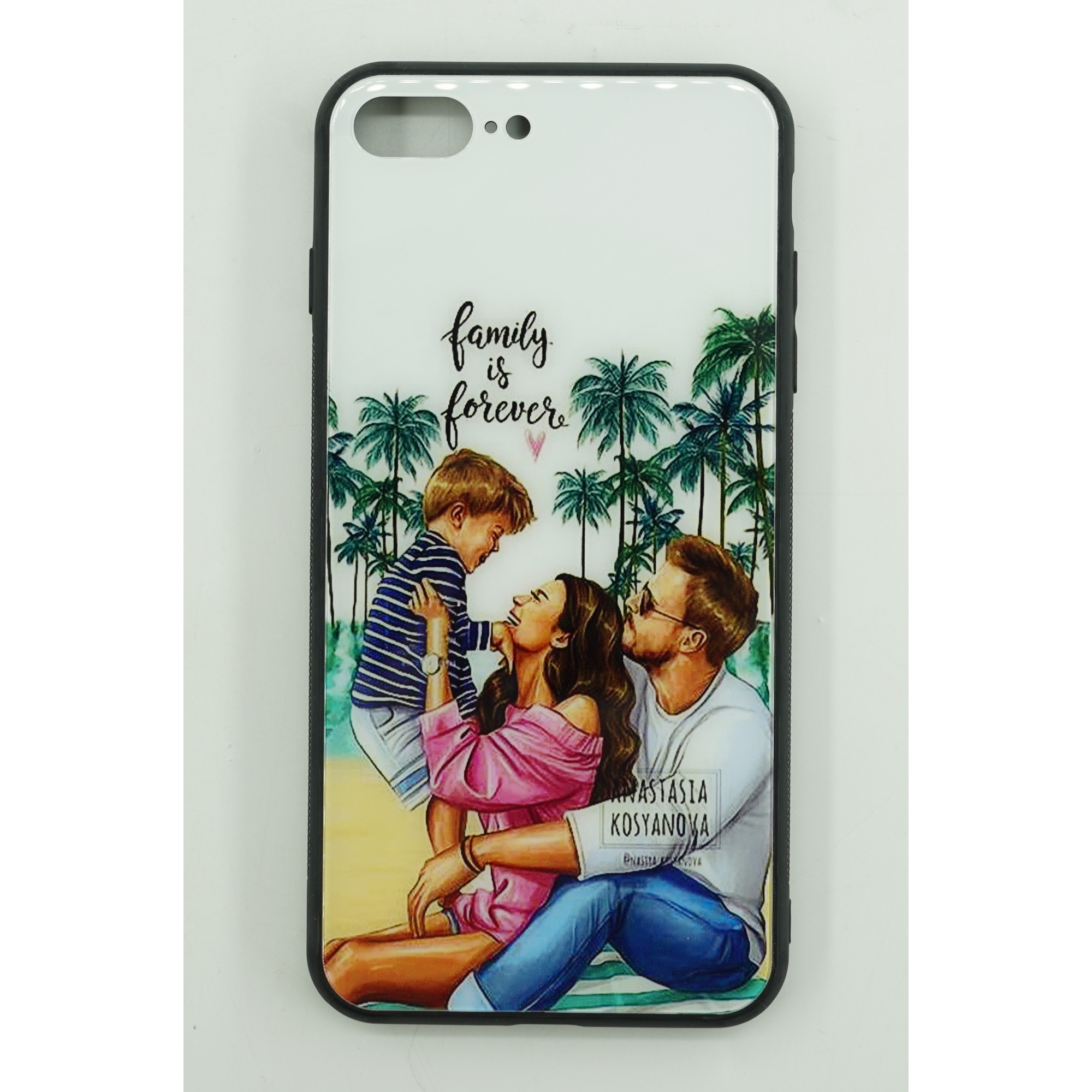 Husa protectie,Flippy, compatibila cu Apple iPhone 12 Pro Glass print Family is Forever Multicolor - Image 2