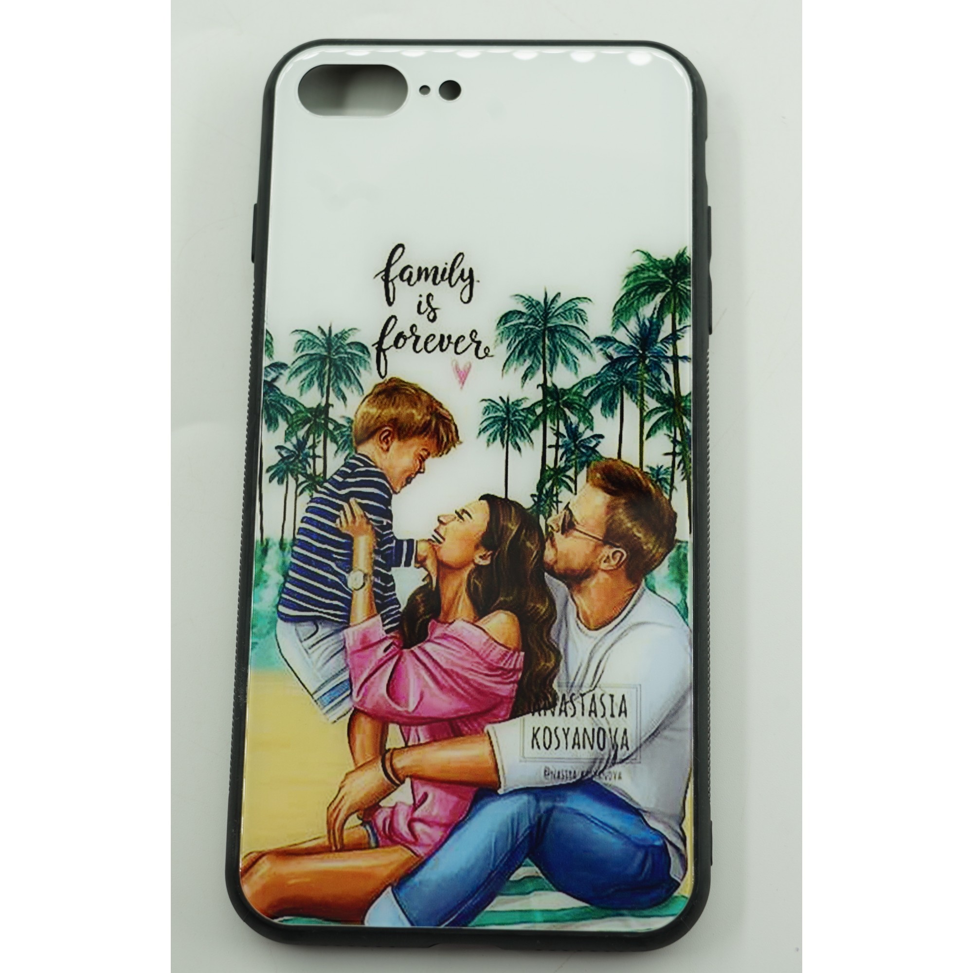 Husa protectie,Flippy, compatibila cu Apple iPhone 12 Pro Glass print Family is Forever Multicolor - Image 3