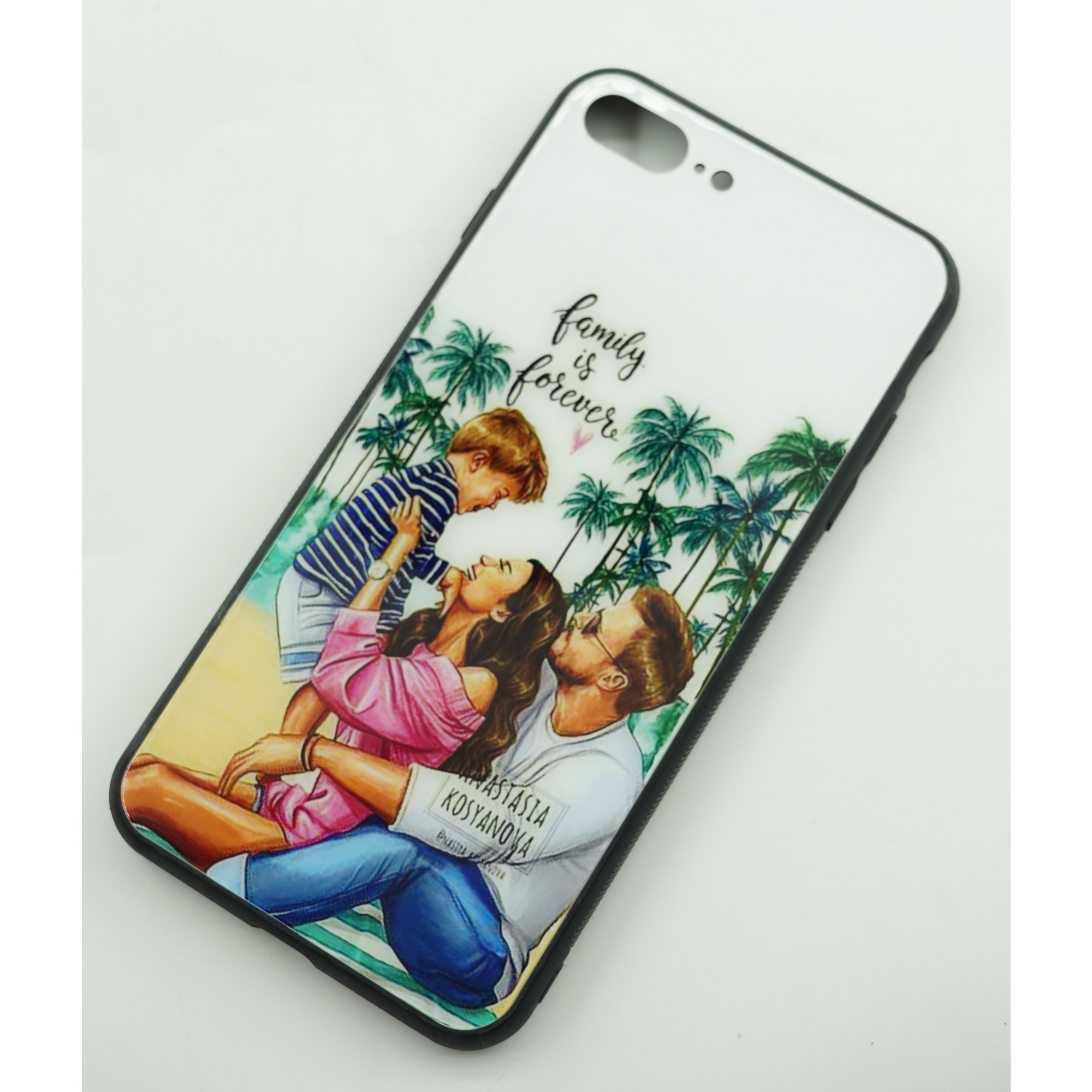 Husa protectie,Flippy, compatibila cu Apple iPhone 12 Pro Glass print Family is Forever Multicolor - Image 4