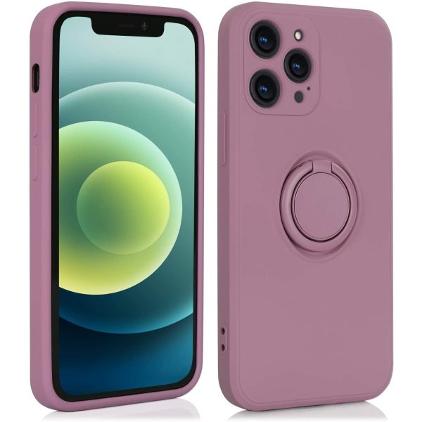 Husa protectie Flippy compatibila cu Huawei P Smart 2021 Liquid Silicone Ring cu suport rotativ Mov