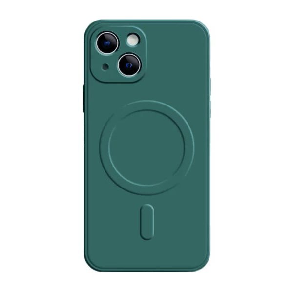 Husa Protectie, Flippy, Husa de Protectie Compatibila cu iPhone 12 Pro, Liquid MagSafe, Ring-Shaped, Magnetica, Verde