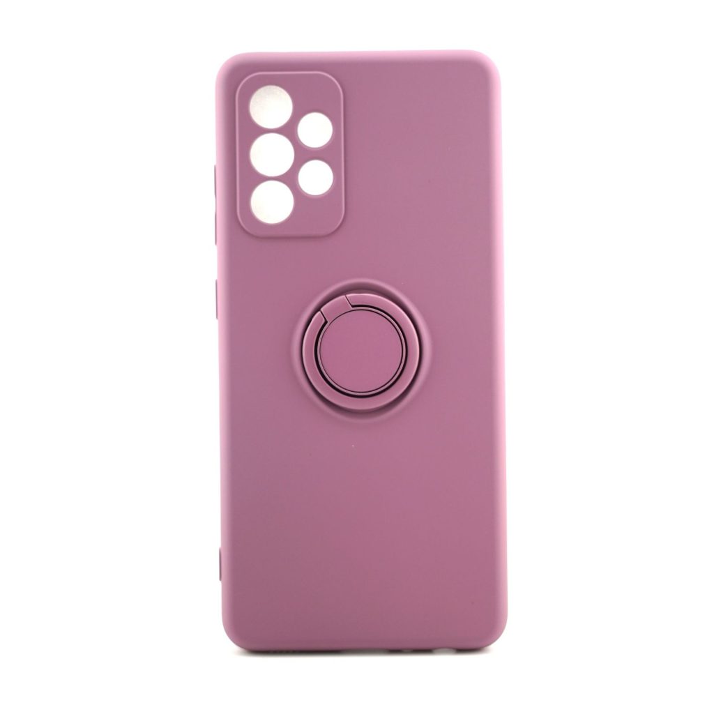 Husa protectie Flippy compatibila cu Samsung Galaxy A52 Liquid Silicone Ring cu suport rotativ Mov