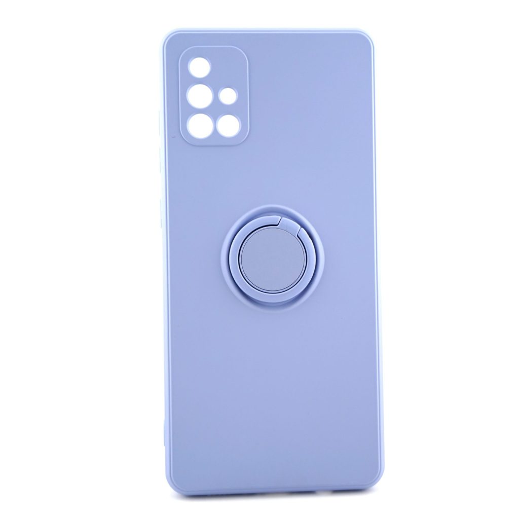 Husa protectie Flippy compatibila cu Samsung Galaxy A71 Liquid Silicone Ring cu suport rotativ Mov